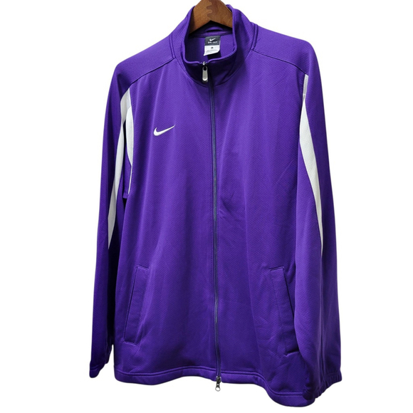 Nike Dri-fit Men's Full-Zip Long-Sleeves Purple Track Jacket Size Large - Picture 2 of 7